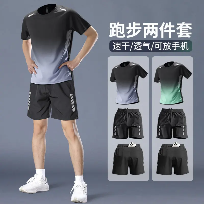 T Shirt Dry Fit - Herren Profi-Marathon-Laufset - Schnelltrocknendes Atmungsaktives T-Shirt