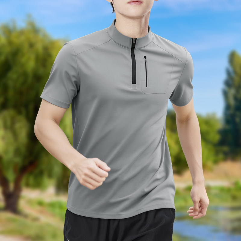 T Shirt Dry Fit - Herren Halbzip-T-Shirt mit Hoher Dehnbarkeit, Schnelltrocknend,