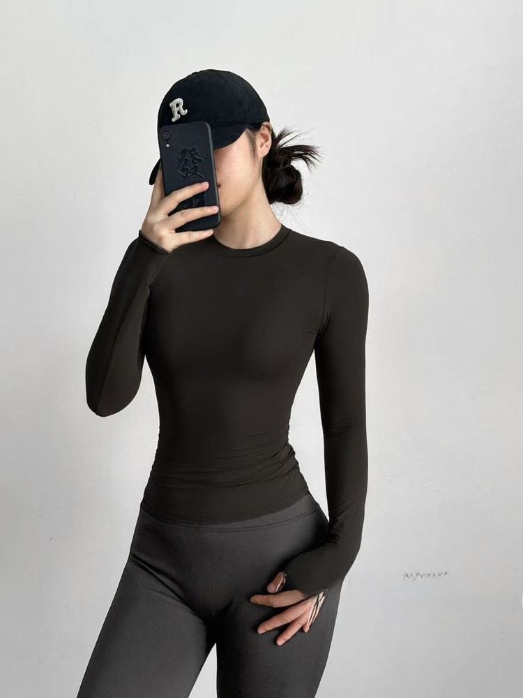 T Shirt Dry Fit - Slim Fit Langarm Yoga Fitness T-Shirt