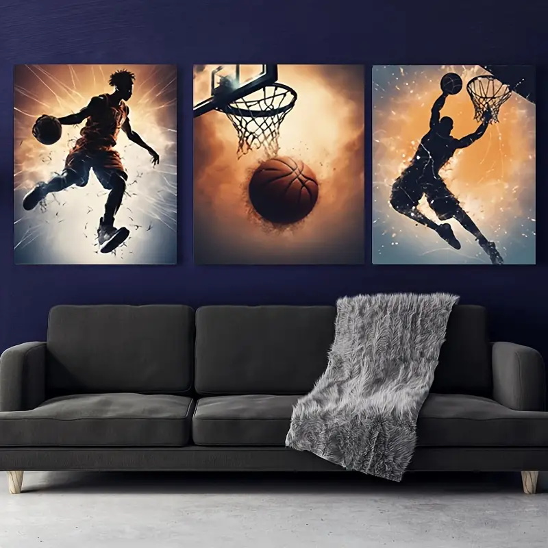 3 Stück Basketball-Wandkunst,  – Badminton Zone Bewertung und Preis