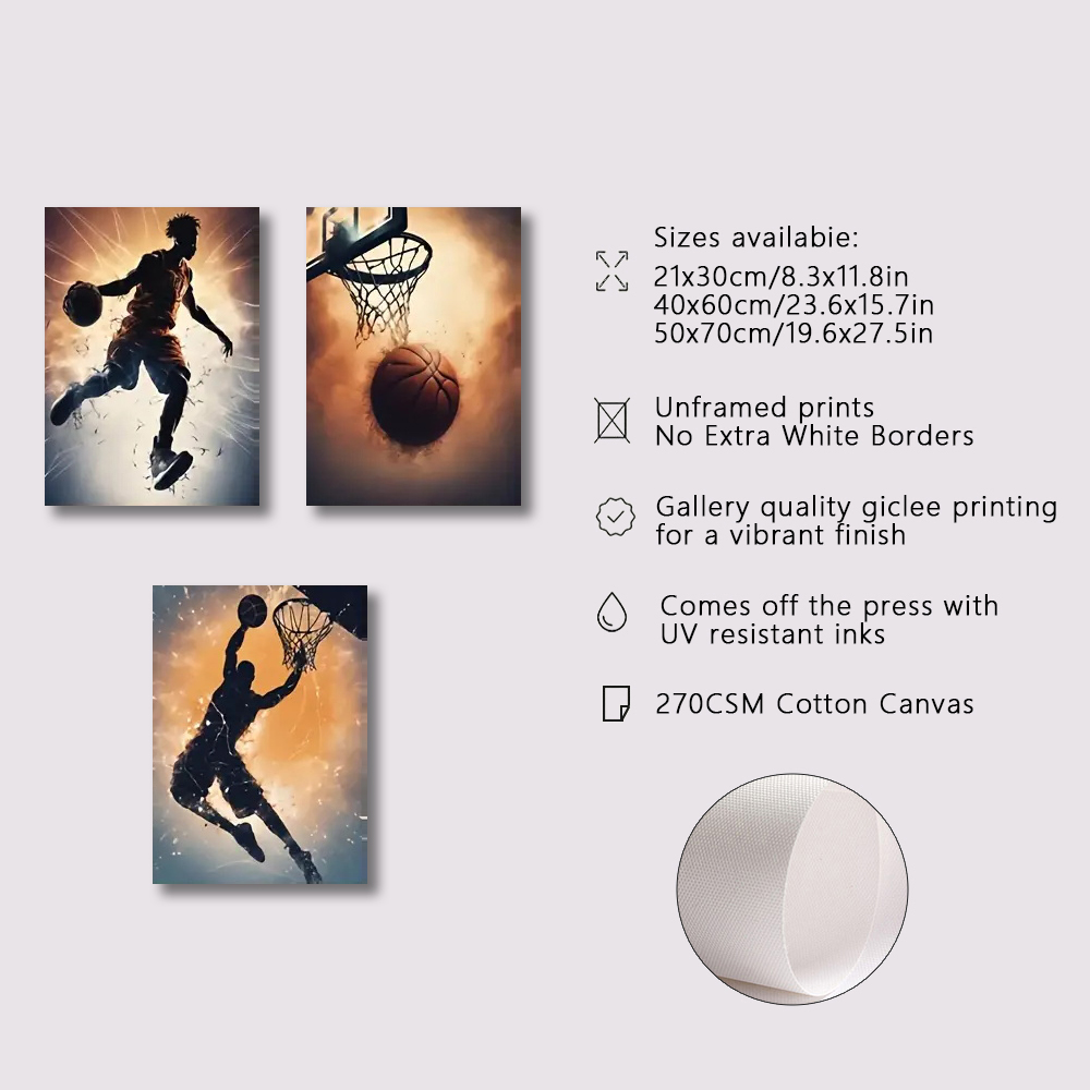 3 Stück Basketball-Wandkunst,  – Badminton Zone Bewertung und Preis